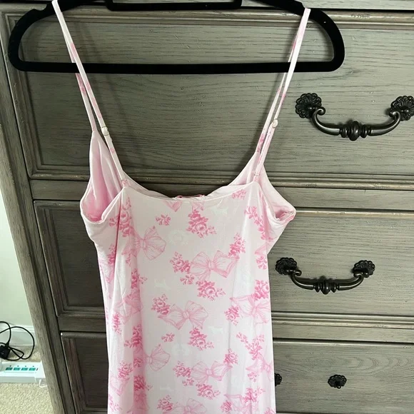 NEW LoveShackFancy Pink Floral Midi Dress Size M - Picture 6 of 7